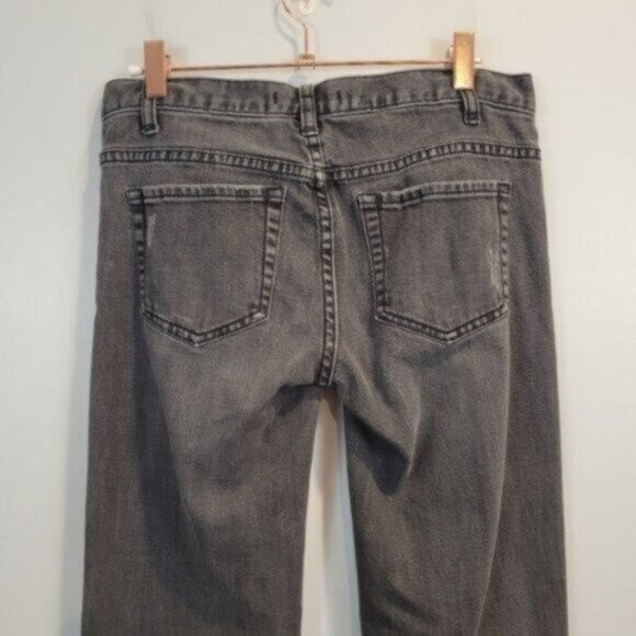 Free People Slim Leg Mid Rise Jeans Charcoal Gray - Picture 6 of 7